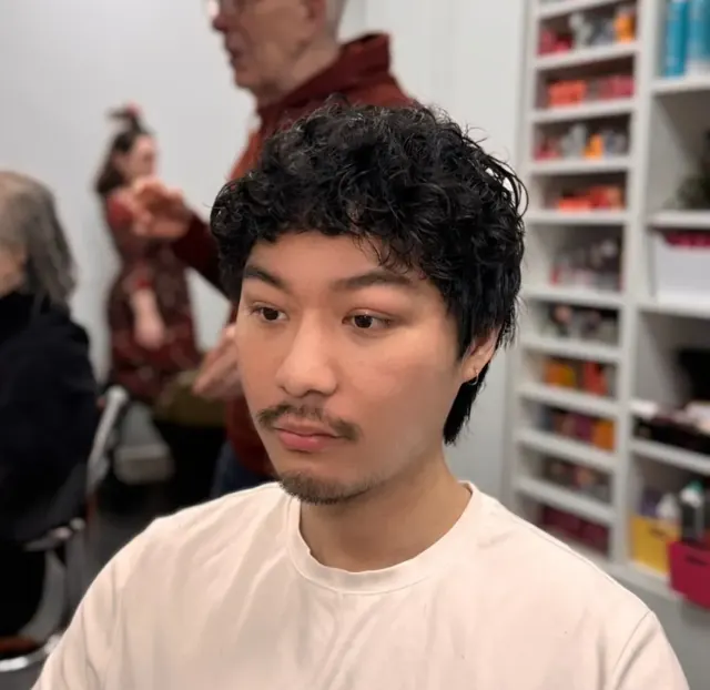 Short textured hair at the salon